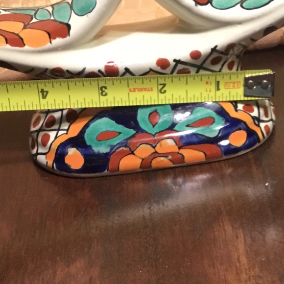 MEXICAN POTTERY GARAY 3 LITE CANDELABRA, CANDLESTICK, FOLK ART - Picture 13 of 13